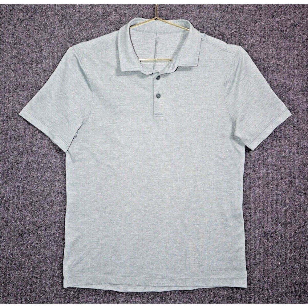 Lululemon Shirt Men Small Match Blue Evolution Polo Performance Golf Athleisure